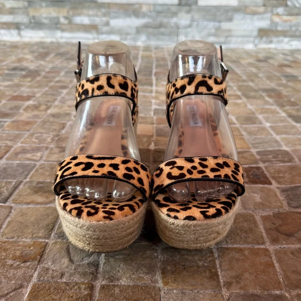 Steve Madden Leopard Print Wedge Sandals
